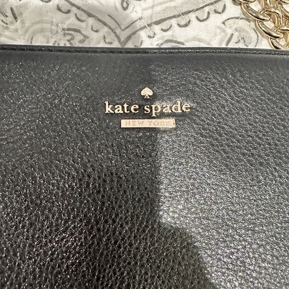 Kate Spade - Black Leather Shoulder / Crossbody Bag - has a little sparkle - Picture 5 of 11